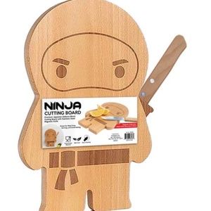 Ninja Cutting Board with Magnetic Knife Premium Japanese Zelkova Wood Gift